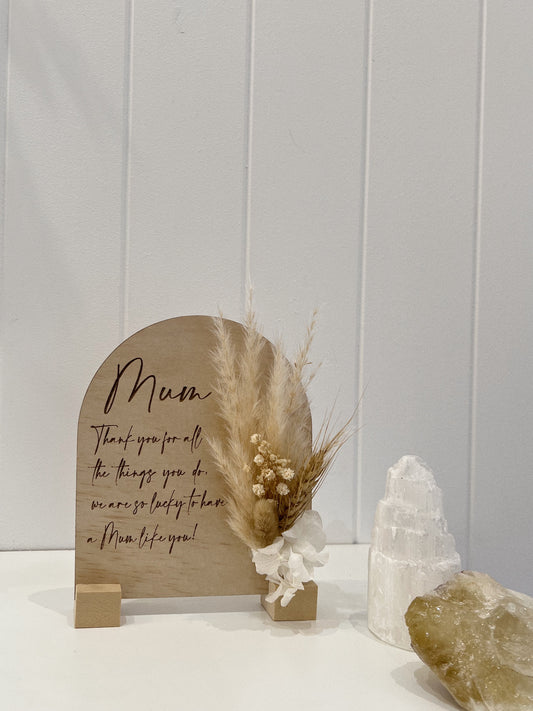 The Floral Mum Plaque - MOTHERS DAY PRE ORDER - Blooming Sanzi