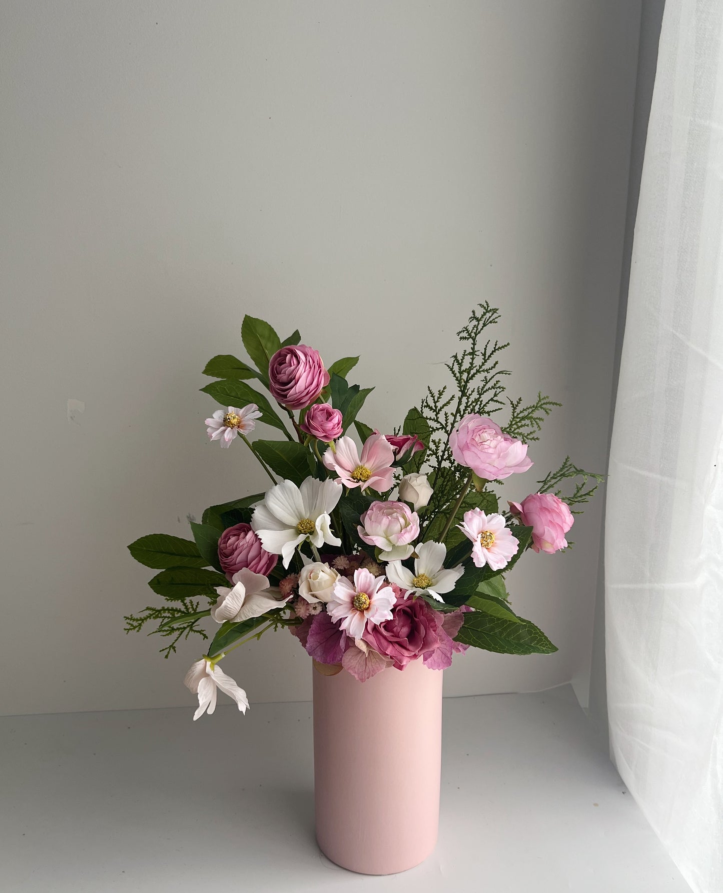 Silk Rosy Flower Arrangement PRE ORDER