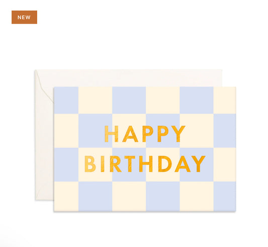 Happy Birthday Mini Checkered Card
