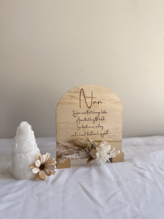 The Floral Nan Plaque - Blooming Sanzi