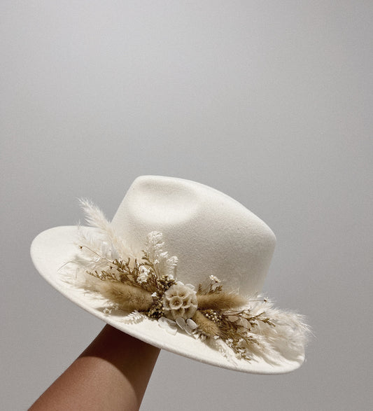 Dried Floral Hat - Creamy Neutrals - Blooming Sanzi