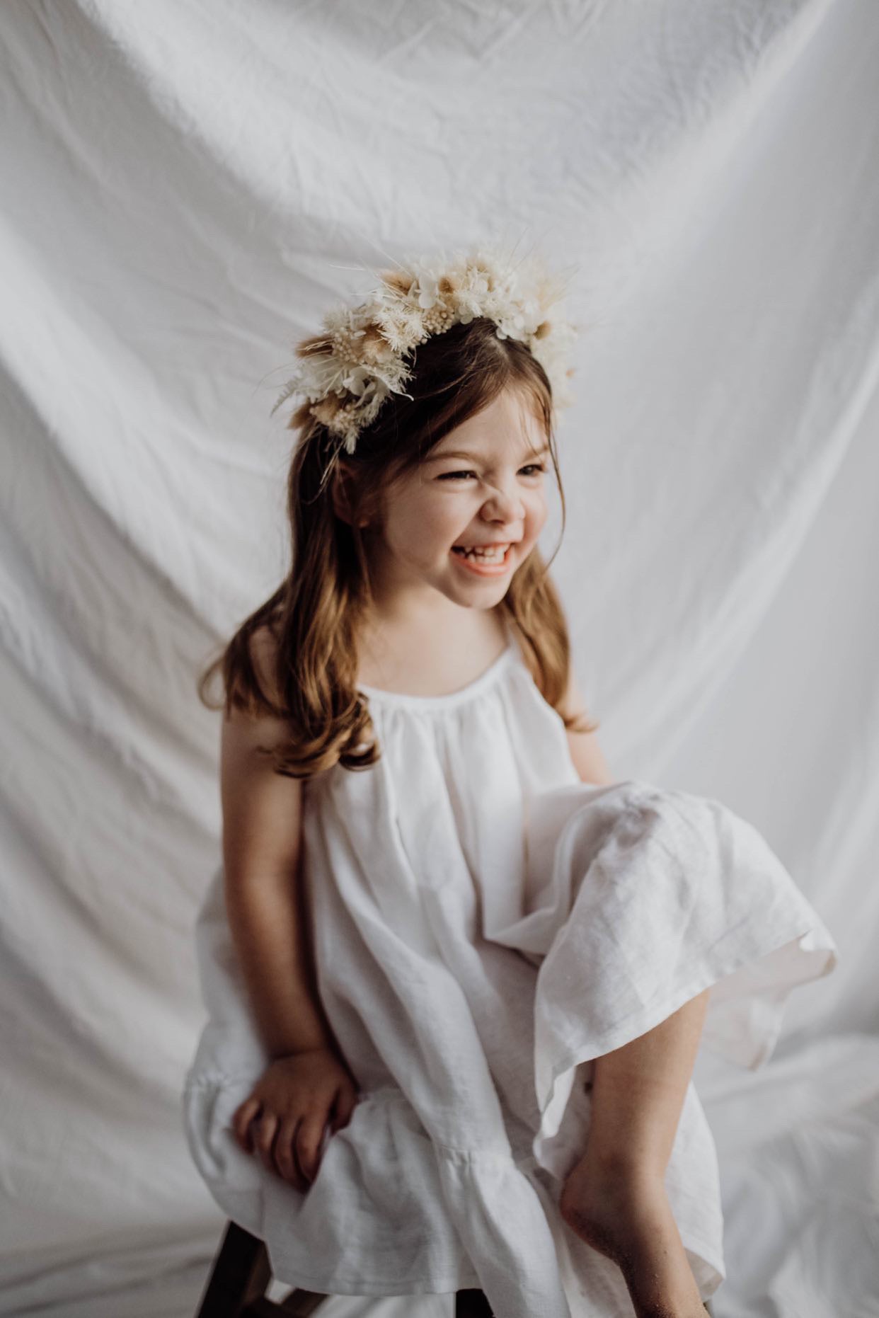 Luxe Neutral Flower Crown - Blooming Sanzi